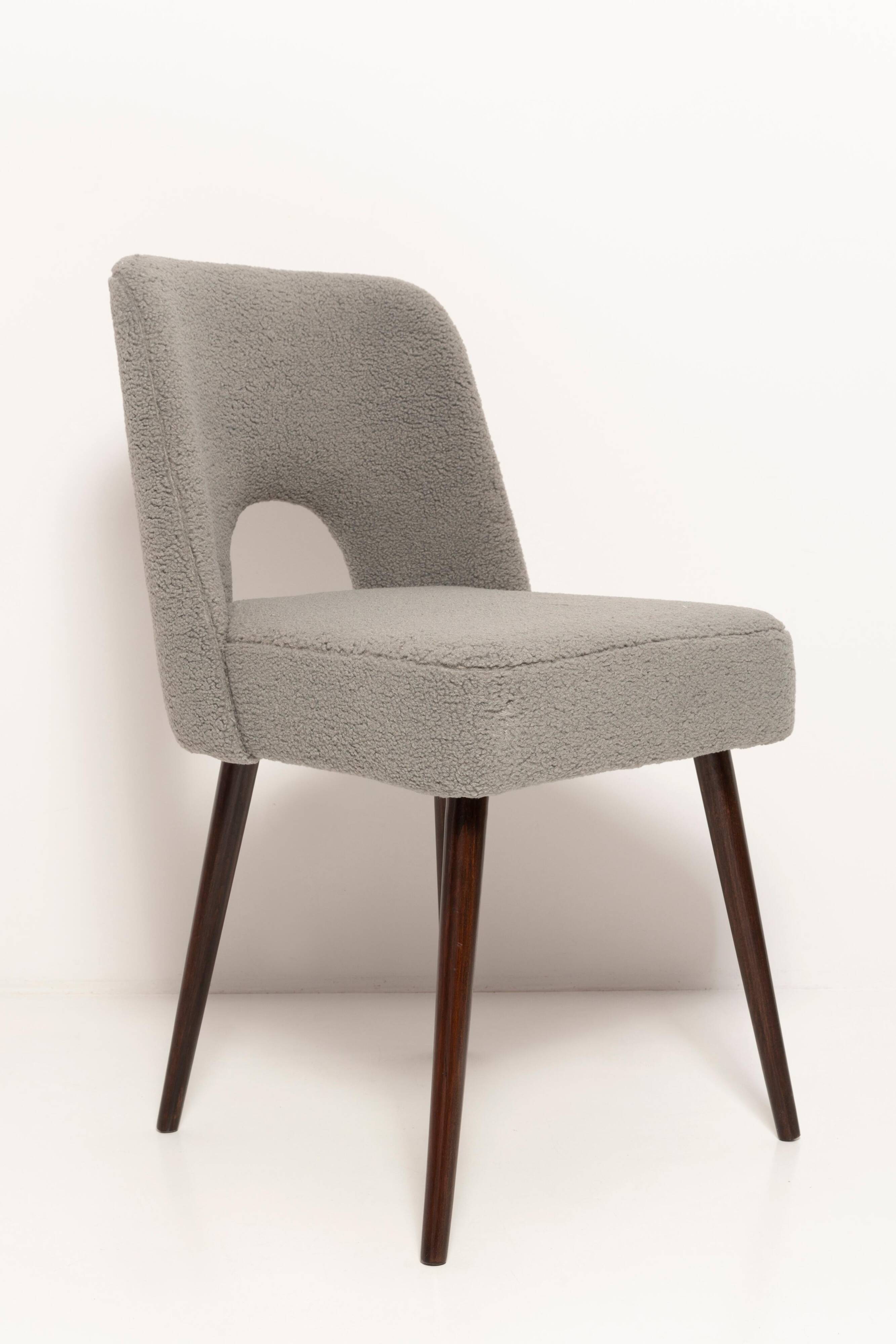 'Shell' Chair in Grey Boucle, Europe, 1960s