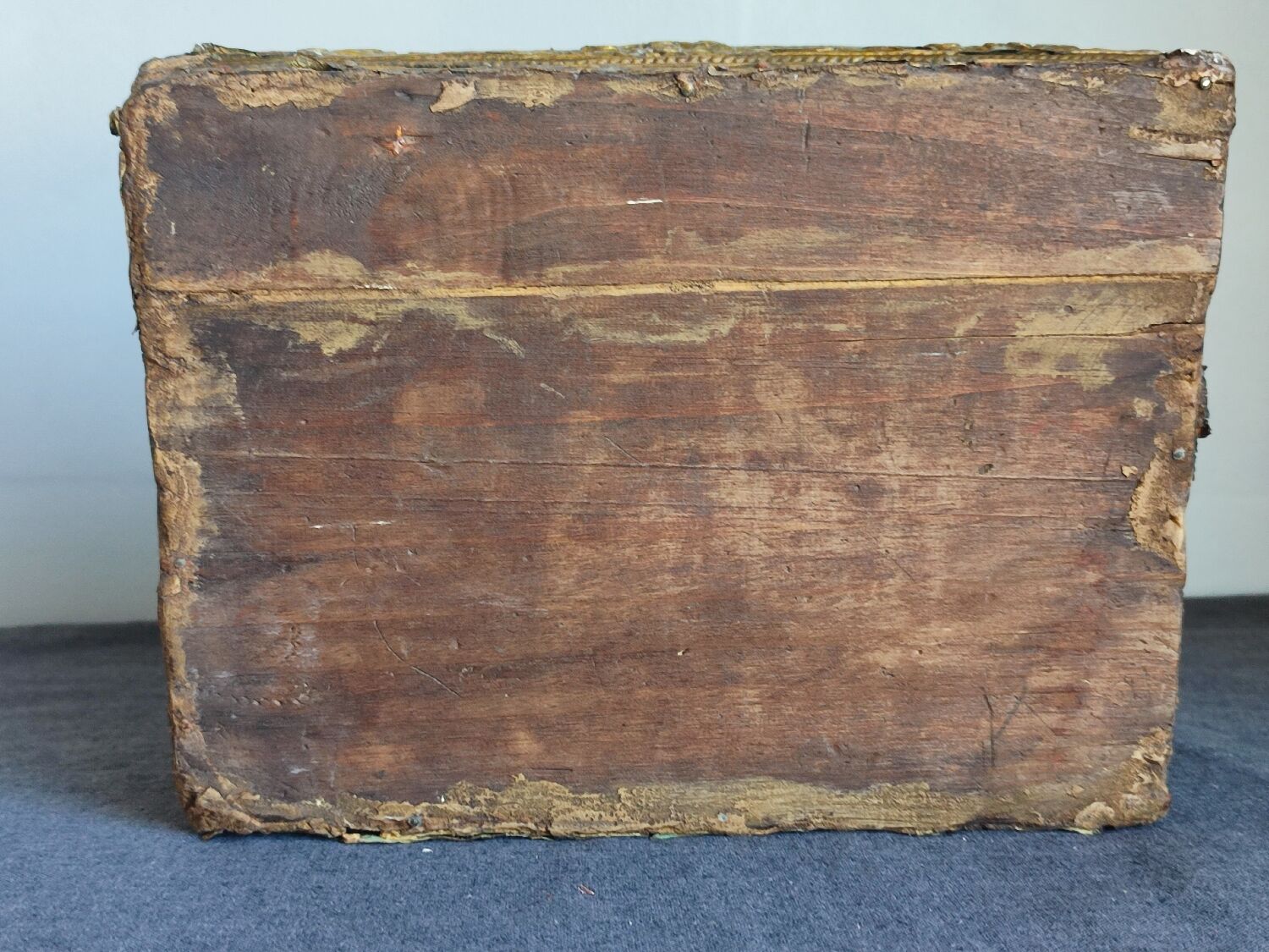 Old wooden box/casket covered with brass