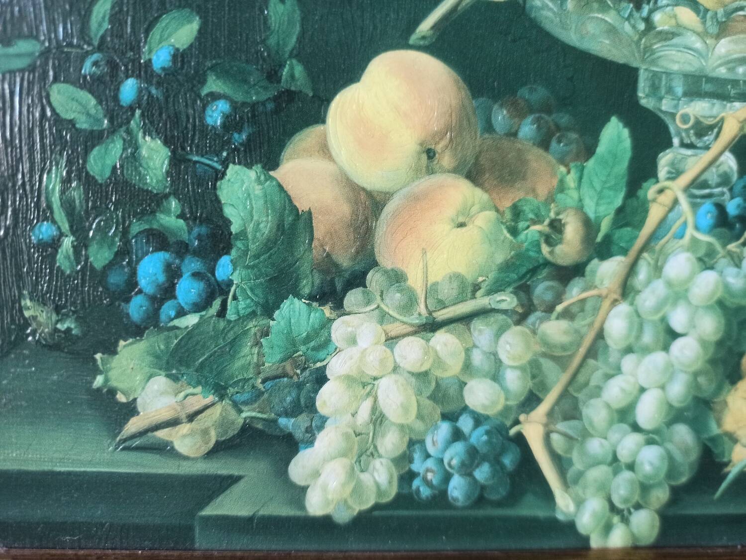 Still life, oil on framed canvas.