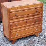 Commode vintage des années 50 pieds compas 3 tiroirs