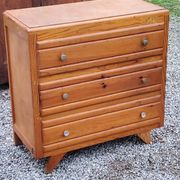 Vintage chest of drawers from the 50s with compass feet and 3 drawers