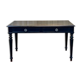 Napoleon III flat desk, late 19th century, in blackened wood.