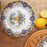 4 earthenware plates by Desvres Geo Martel