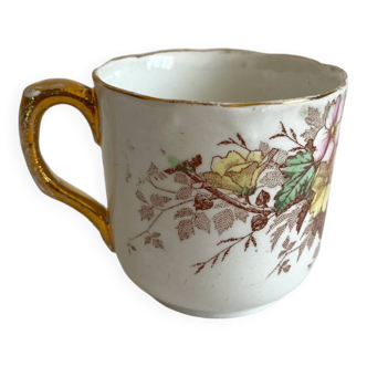 Polychrome iron earth coffee cup KG Lunéville