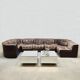 Vintage design modular lounge sofa brown leather