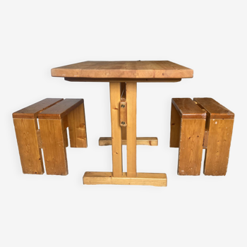 Charlotte Perriand table and stools