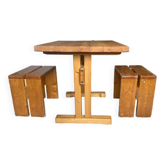 Charlotte Perriand table and stools