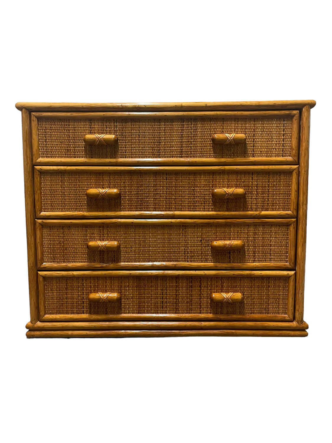 1970s rattan chest of drawers
