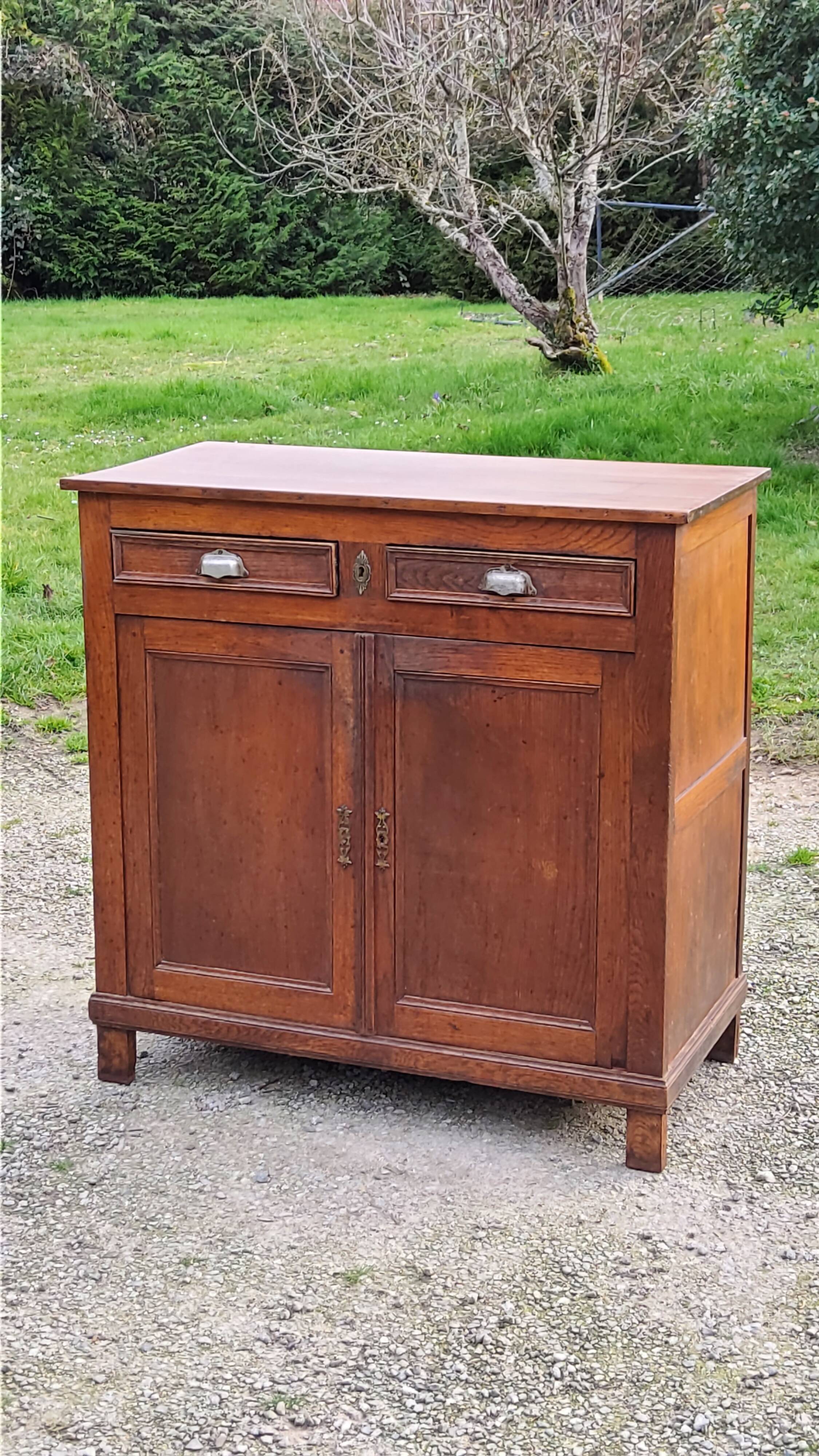 Parisian sideboard in solid oak and solid poplar early 20th century