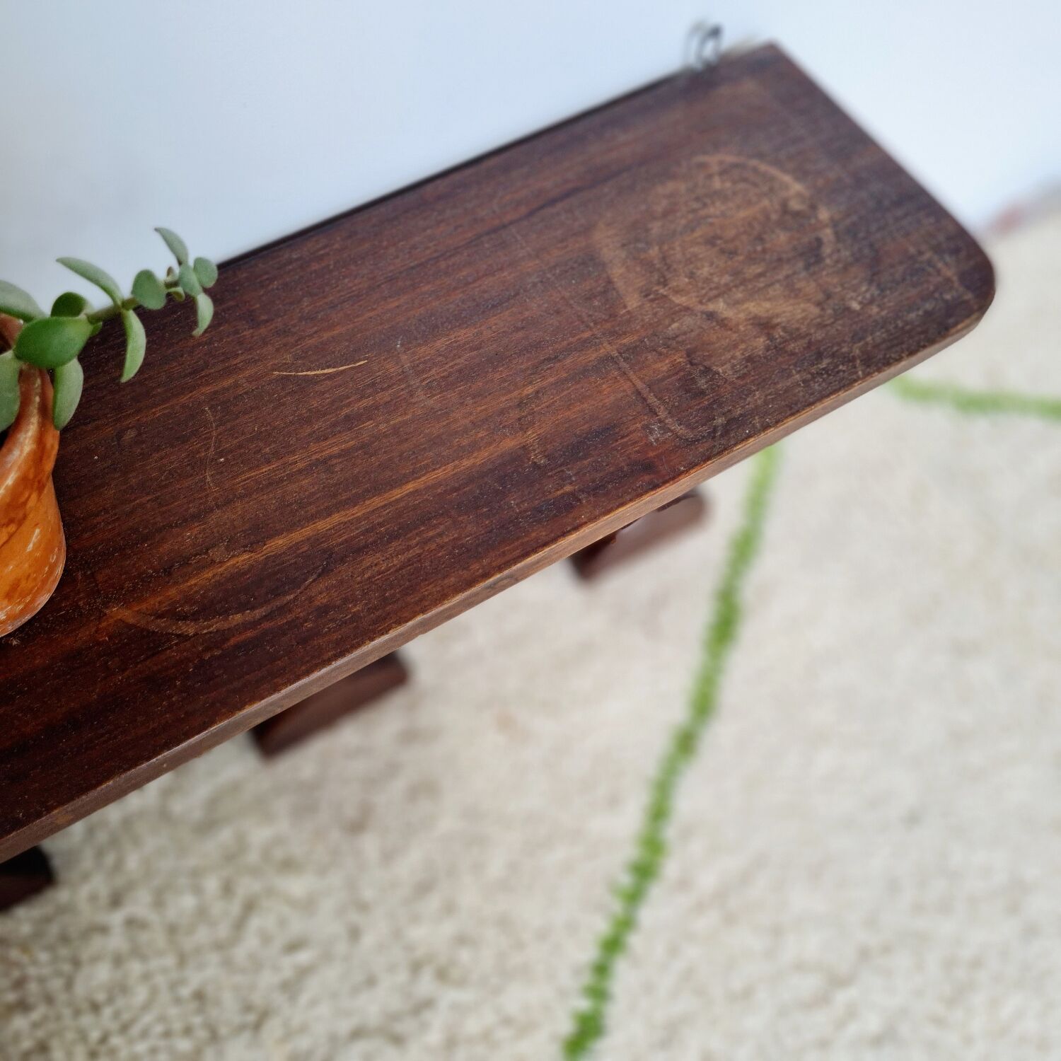 Antique coat rack in mirror wood