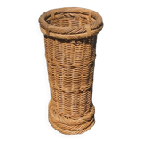 Vintage woven wicker umbrella stand