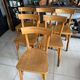 Set of 6 vintage wooden bistro chairs by Baumann