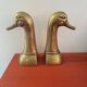 Pair of ducks brass bookends