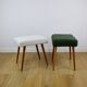 High stool seat boucle fleece green - round beech legs