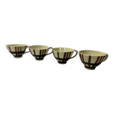 Ensemble de 4 tasses en faïence vintage