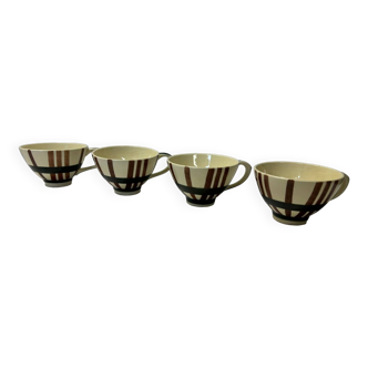 Set of 4 vintage earthenware cups