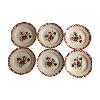 Lot of 6 plates digoin sarreguemines model mignardises