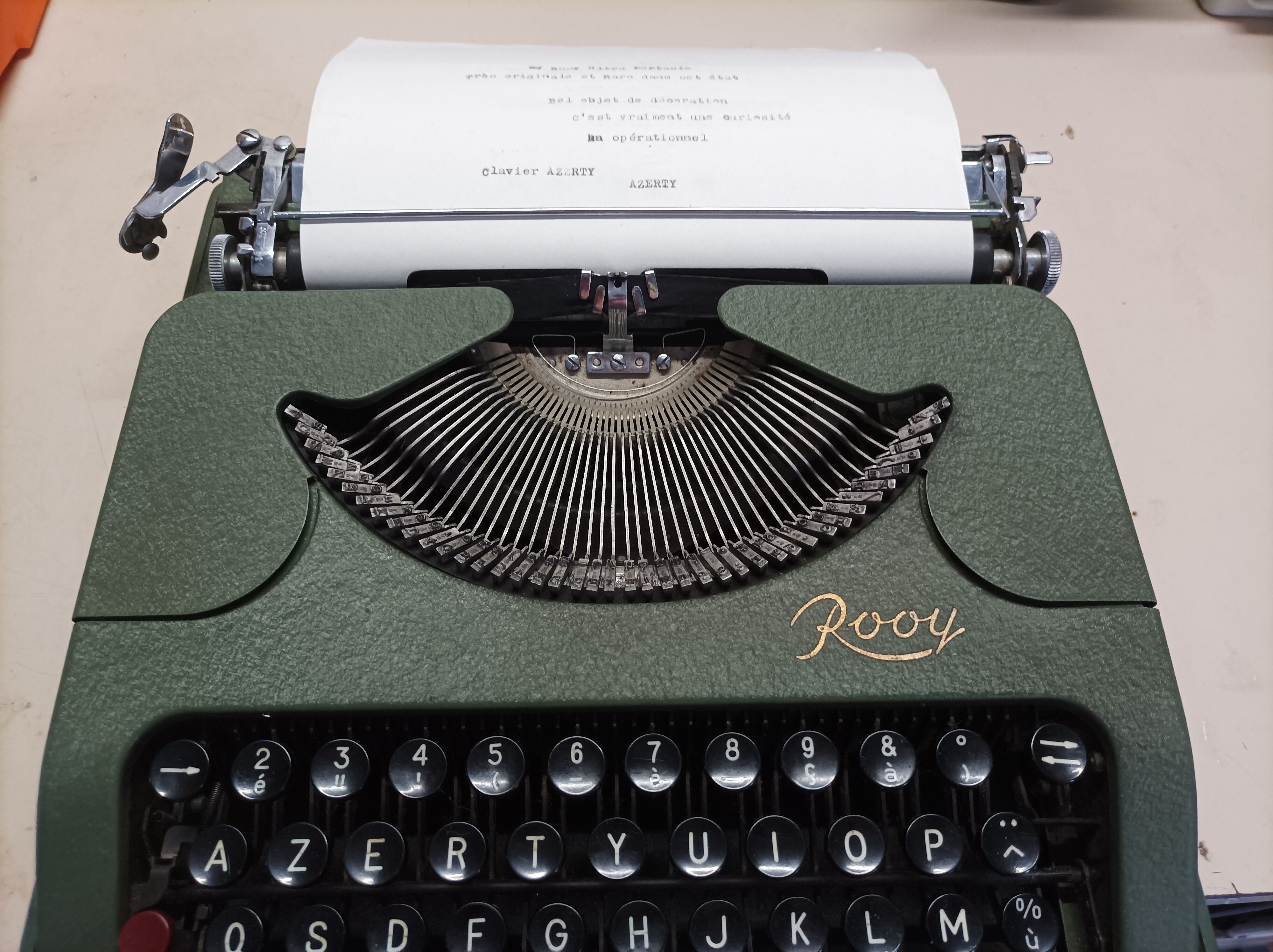 M.j. rooy portable typewriter - made in france 50s