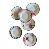 Set of 6 mismatched vintage soup plates