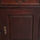 Partner desk in English style with dark wood and a green leather top