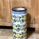 Enamelled ceramic umbrella stand