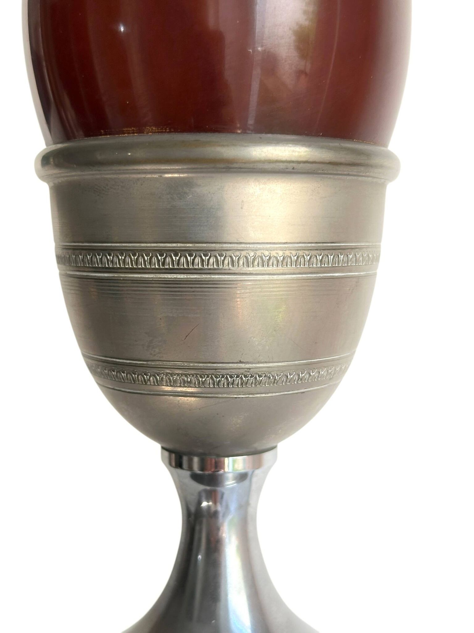 Pineapple lamp in chrome and amber Bakelite, style of Maison Charles - 1970.