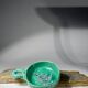 Set of 8 ceramic bowls with leaf decoration, signed Nissy Annecy, vintage