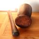 Antique brutalist solid wood mortar