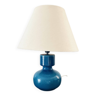 Vintage 60s lamp in cracked blue glazed ceramic – Design Space