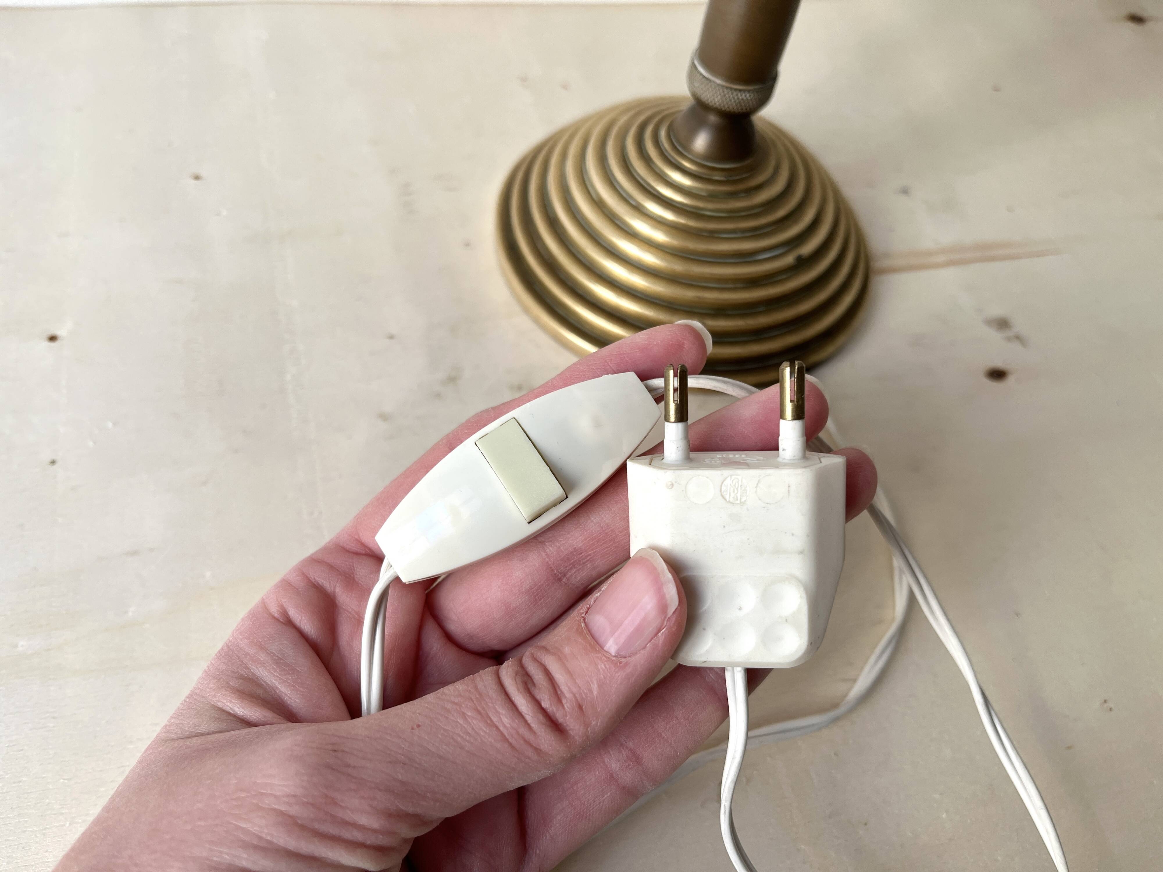 Bronze lamp "acorns" 50s, vintage naturalist light fixture