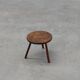 Rustic French wooden stool in wabi sabi style, ca. 1850