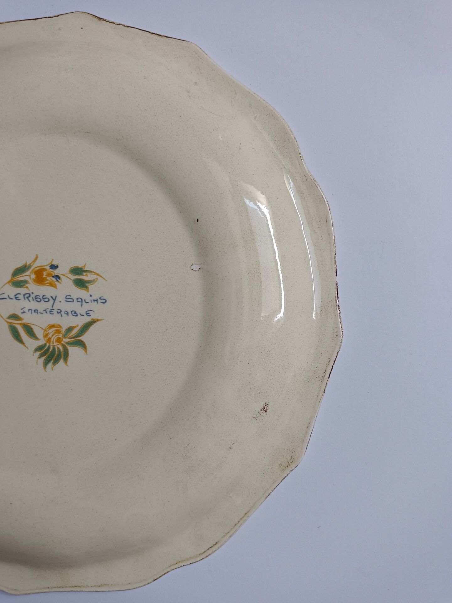 Decorative plate signed Clerissy Salins