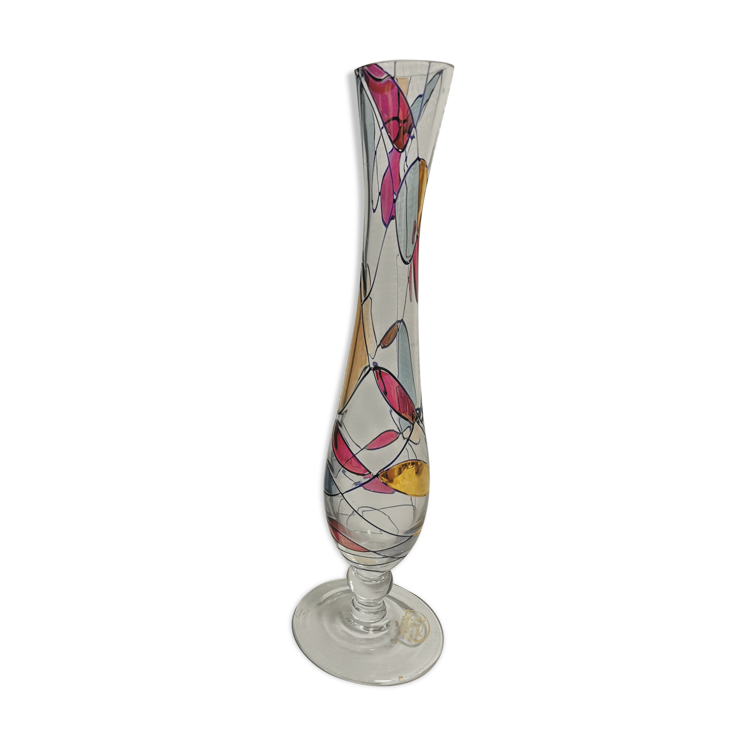 Soliflore vase in Cristal de Paris selection MF. stained glass effect with Box