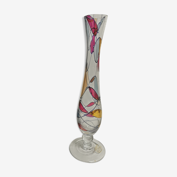 Soliflore vase in Cristal de Paris selection MF. stained glass effect with Box