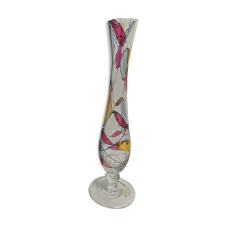 Soliflore vase in Cristal de Paris selection MF. stained glass effect with Box