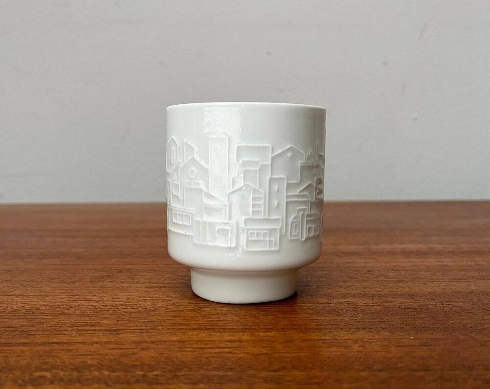 Vintage Mug Vase in German Porcelain with Architectural Patterns by Hans Achtziger for Hutschenreuther
