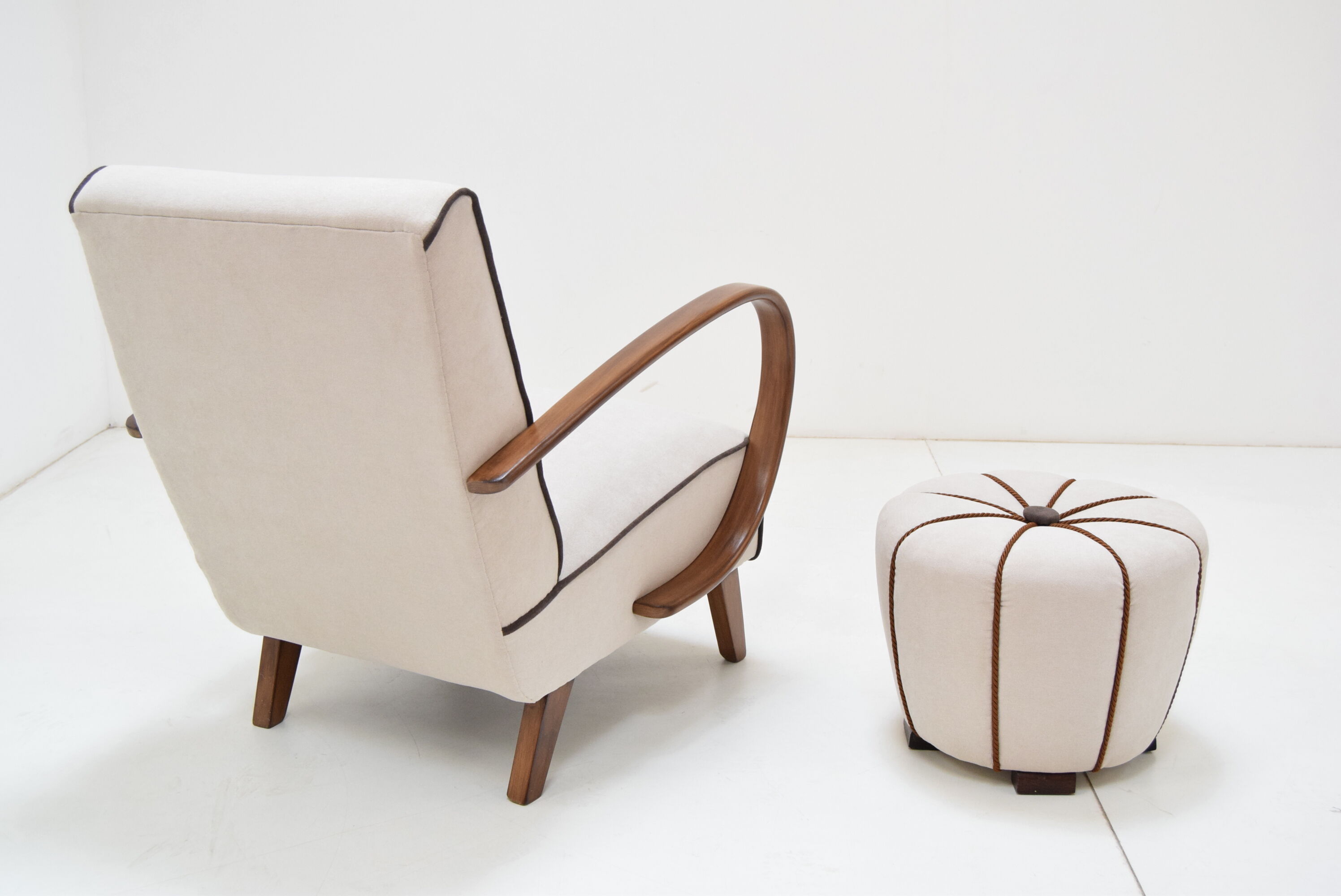 Armchair and Tabouret by Jindrich Halabala, 1950's.