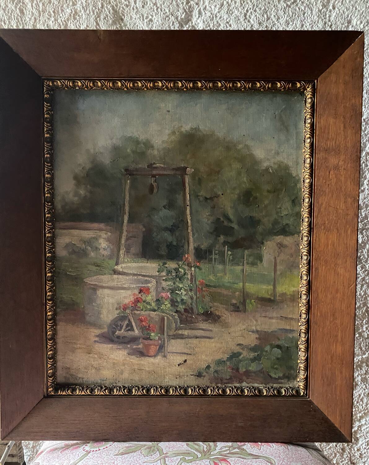 Oil on canvas signed old “Jardin”
