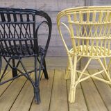 Duo de fauteuils en rotin
