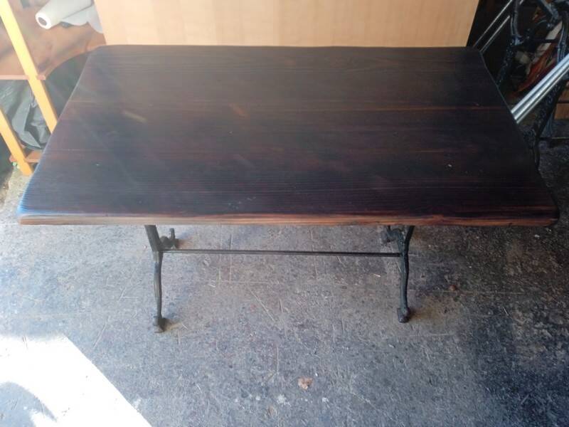 110cm bistro table with solid wood top