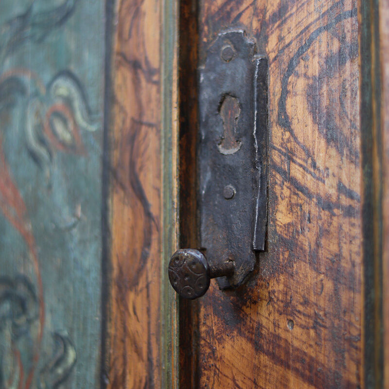 Rustic Farmhouse Folk Art Painted Bridal Wardrobe