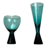 2 verres de Karl Friedrich Glas, années 1960