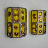 Pair of brutalist sconces by Felipe Derflingher for Feders, blown glass, 1960, Mexico