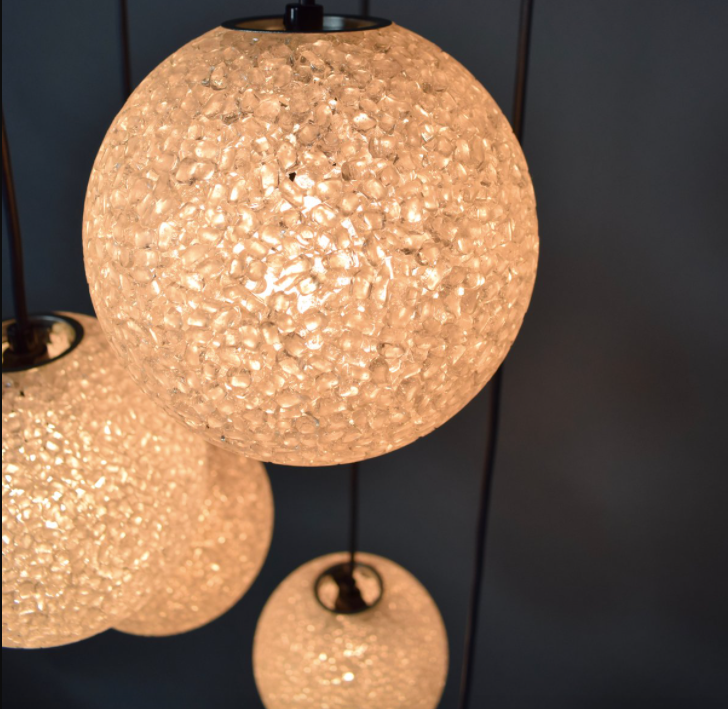 Vintage five-globe ceiling lamp 1960