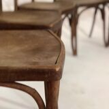 Suite of 5 vintage J.J Khon oak chairs