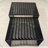 Black perforated steel nesting tables Italy 1980’s