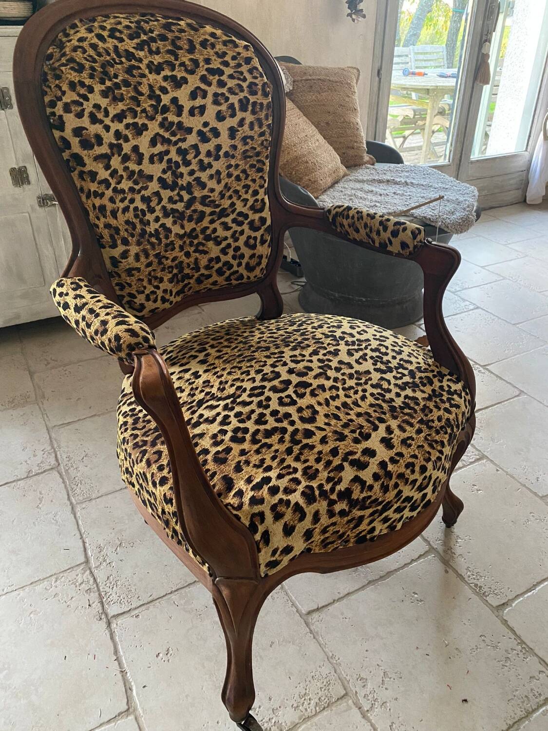 Louis Philippe period Leopard armchair