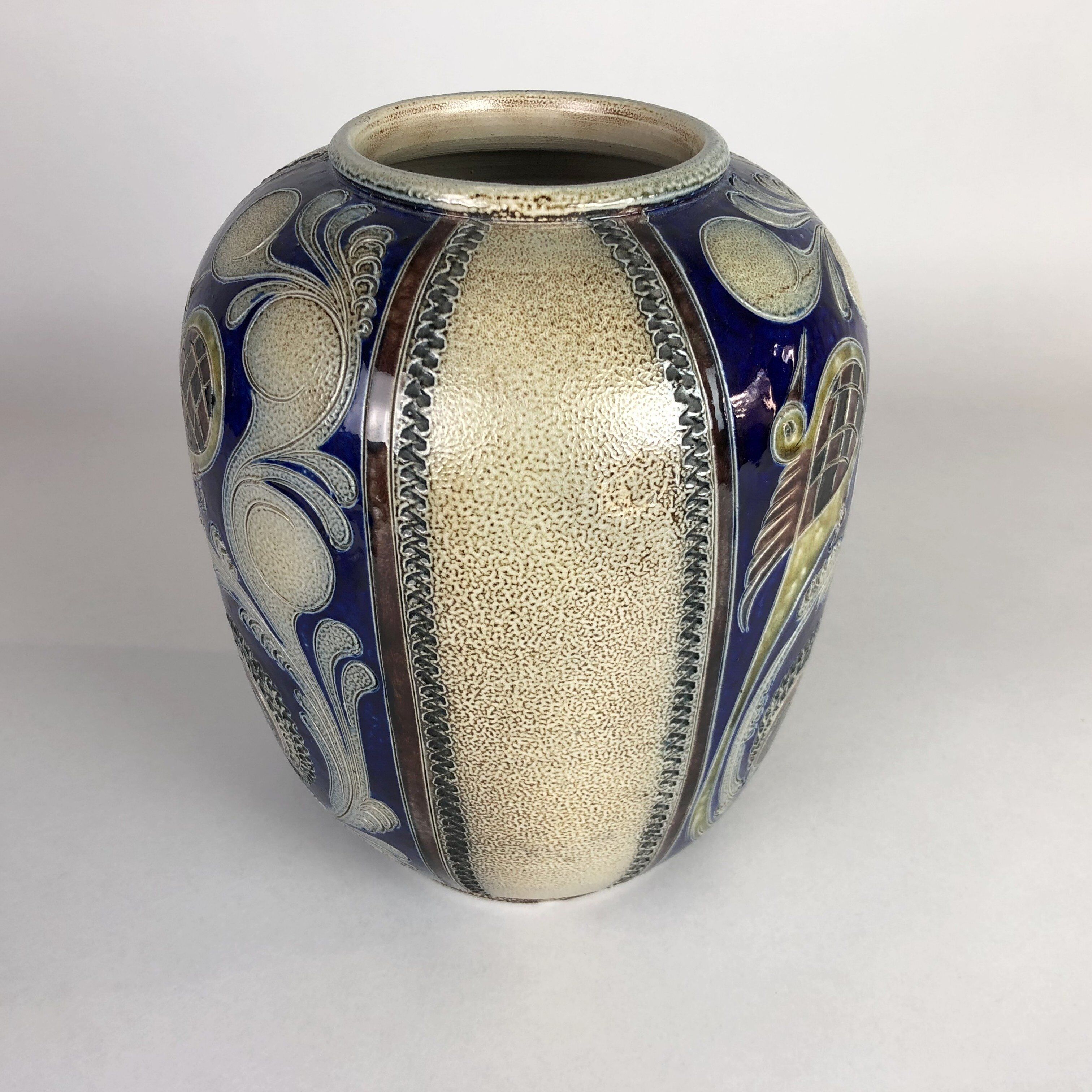 Vintage Ceramic Vase with Peacock, 1970's