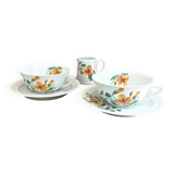 Vintage Pillivuyt Tea Set - 2 Cups, 2 Saucers & Milk Jug