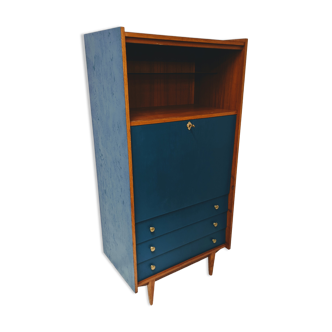 Secretary/ vintage desk in wood and blue